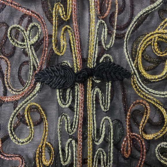 80s sheer patterned blouse - Picture 4 of 9